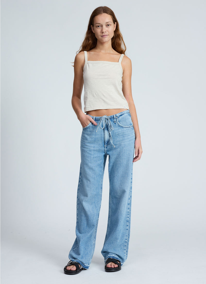 rag & bone Phoebe Dstring Ultra Feather Wide Leg Jeans
