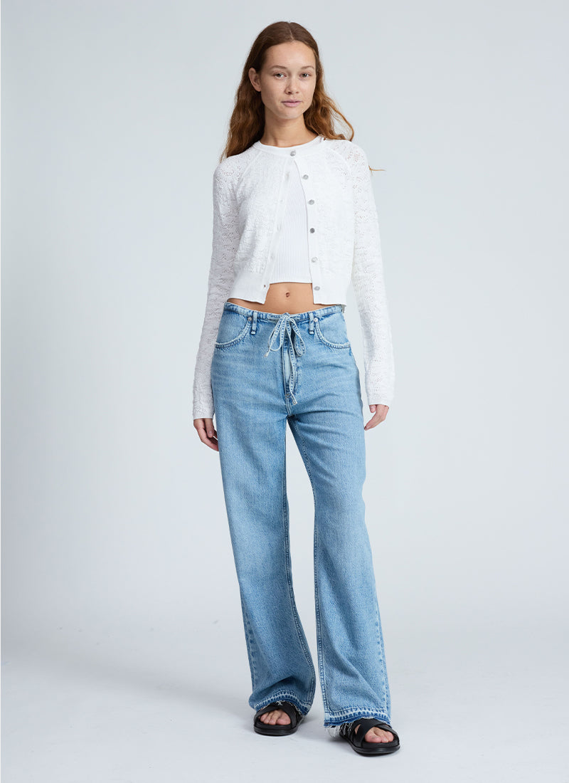 rag & bone Phoebe Dstring Ultra Feather Wide Leg Jeans