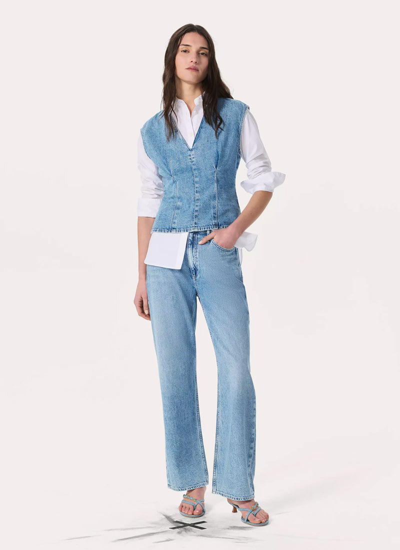 rag & bone Phoebe Dstring Ultra Feather Wide Leg Jeans