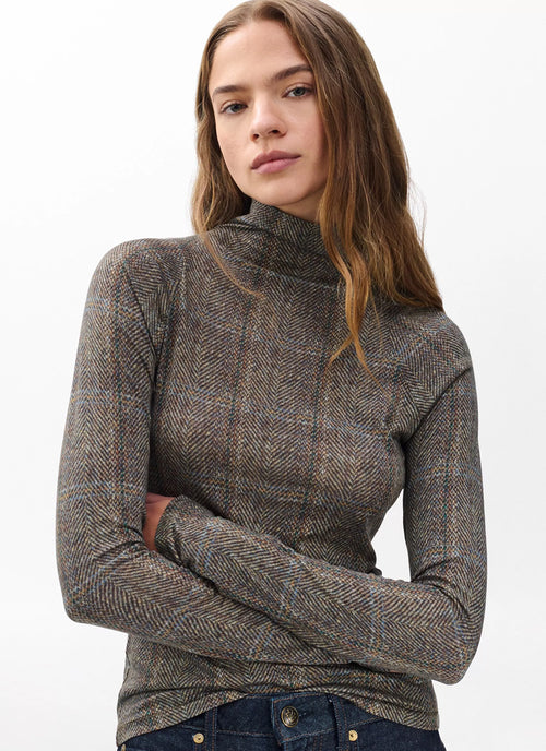 rag & bone Shaw Paneled Long Sleeve T Neck Tee