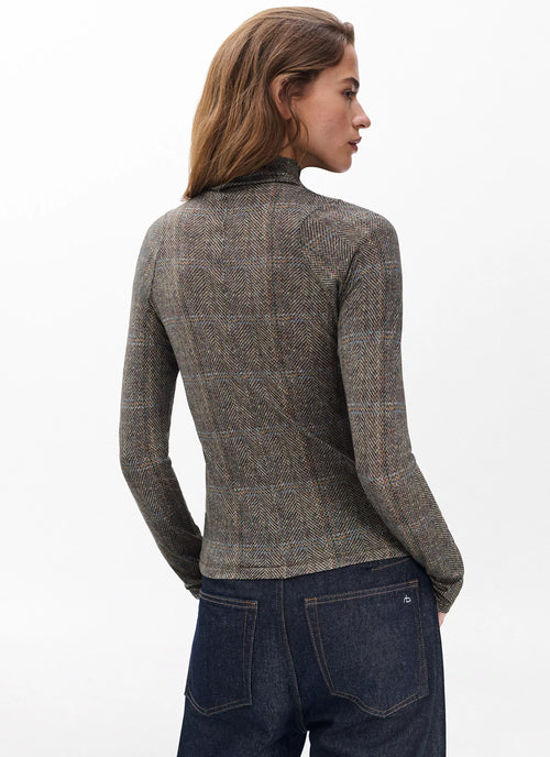 rag & bone Shaw Paneled Long Sleeve T Neck Tee