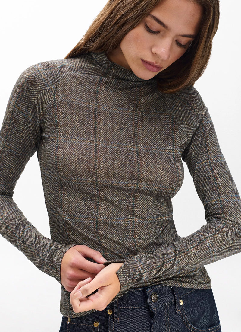 rag & bone Shaw Paneled Long Sleeve T Neck Tee
