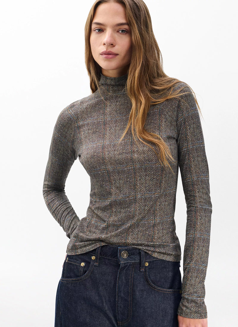 rag & bone Shaw Paneled Long Sleeve T Neck Tee
