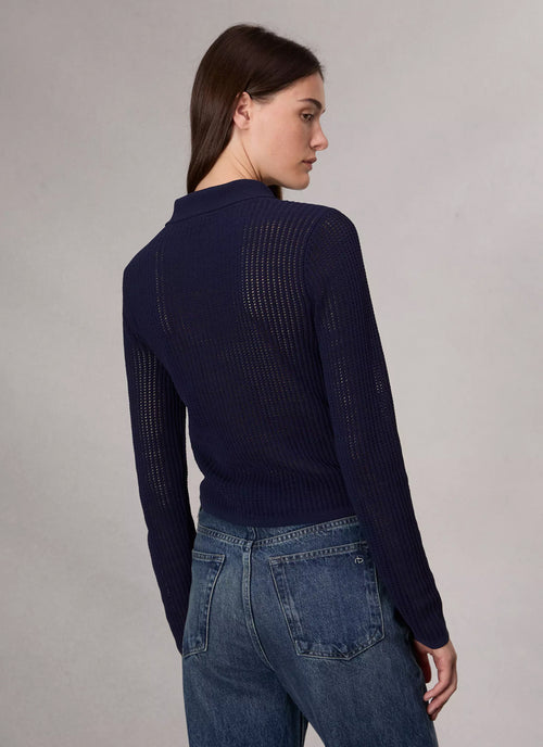 rag & bone Viola Long Sleeve Polo Sweater