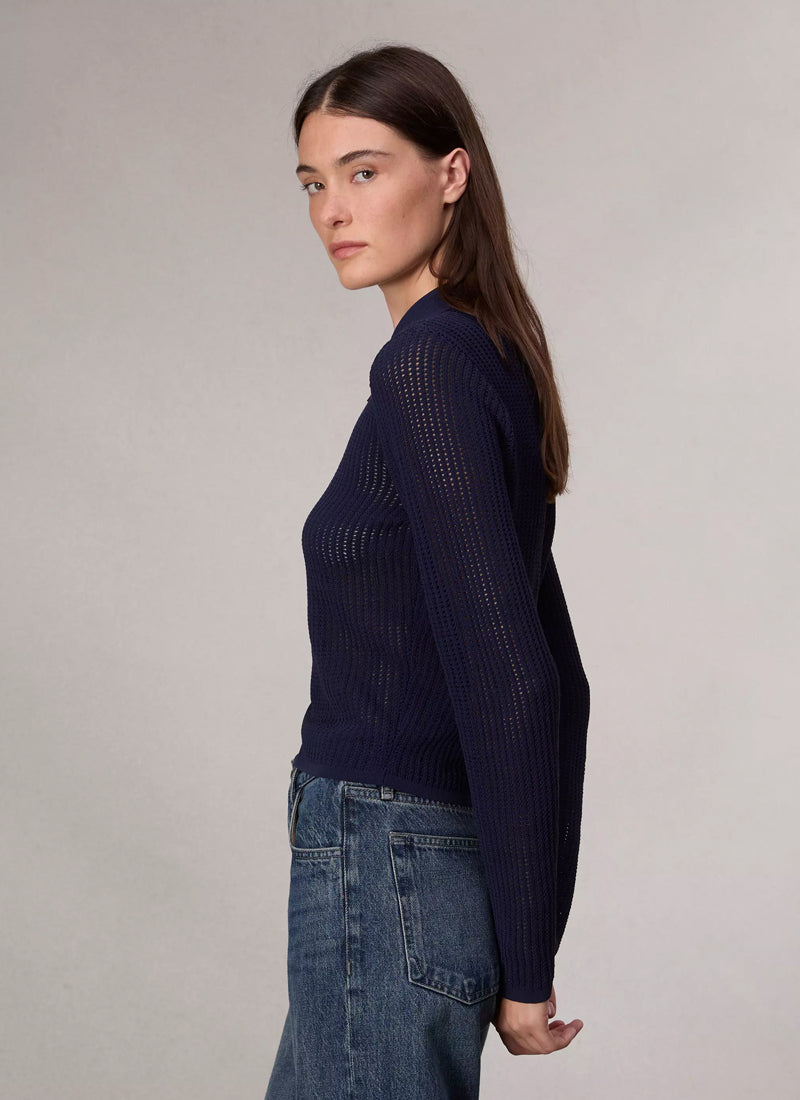 rag & bone Viola Long Sleeve Polo Sweater