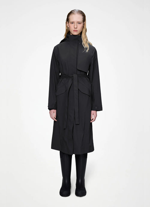 The Suva Hardshell Rain Coat in black by Rains