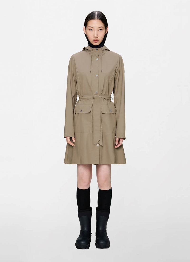 The Curve Long Rain Jacket Beige