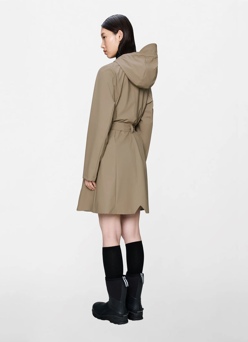 The Curve Long Rain Jacket Beige