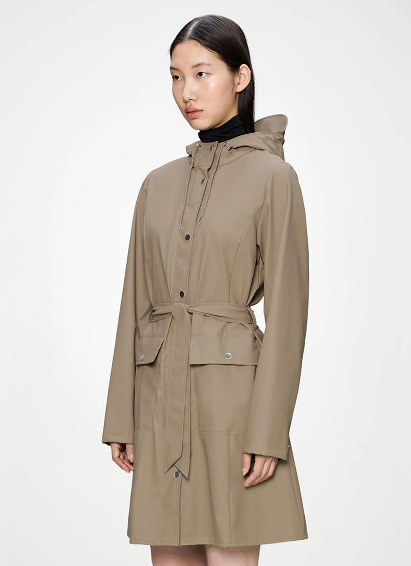The Curve Long Rain Jacket Beige