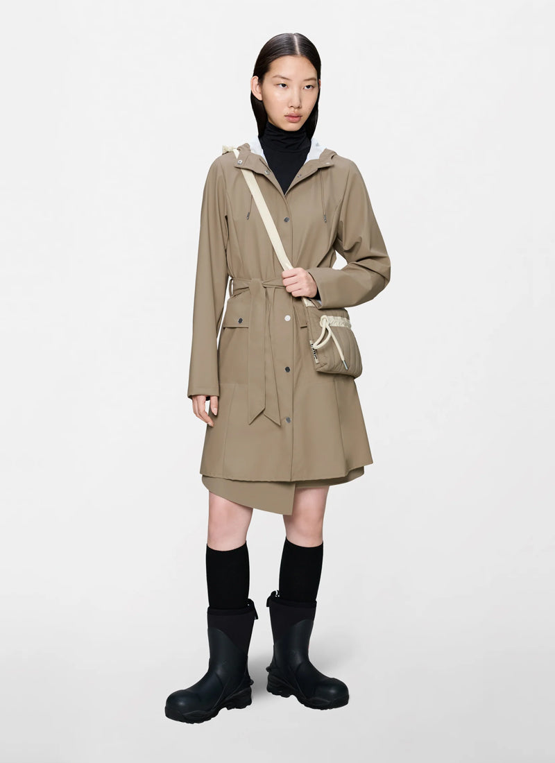 The Curve Long Rain Jacket Beige