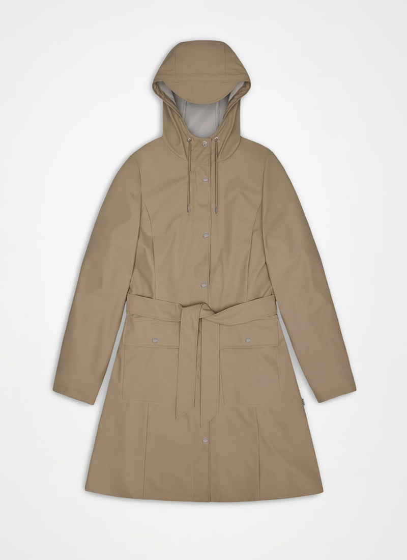 The Curve Long Rain Jacket Beige