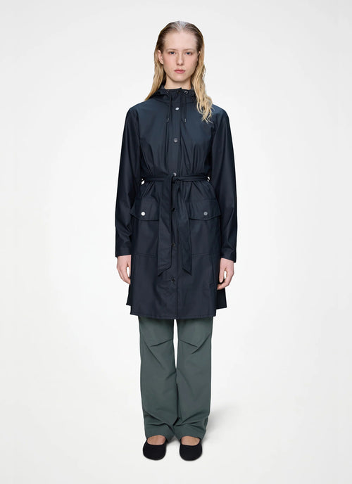 The Curve Long Rain Jacket Navy