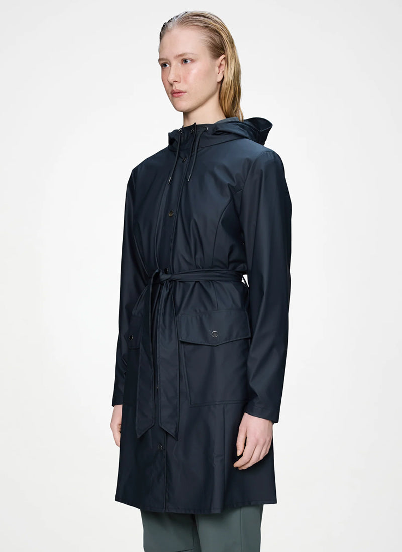 The Curve Long Rain Jacket Navy