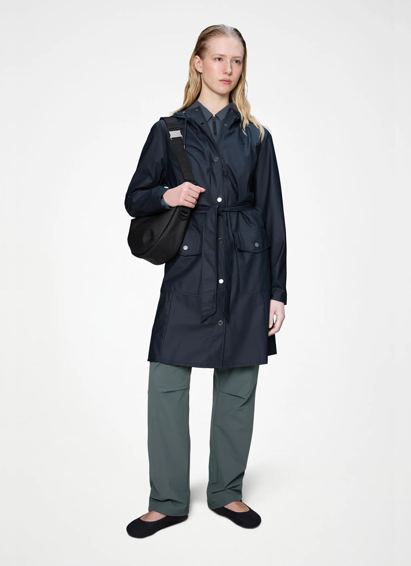 The Curve Long Rain Jacket Navy