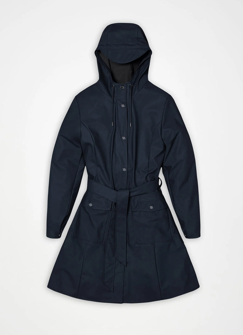 The Curve Long Rain Jacket Navy