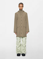 The Long Rain Jacket in beige by Rains