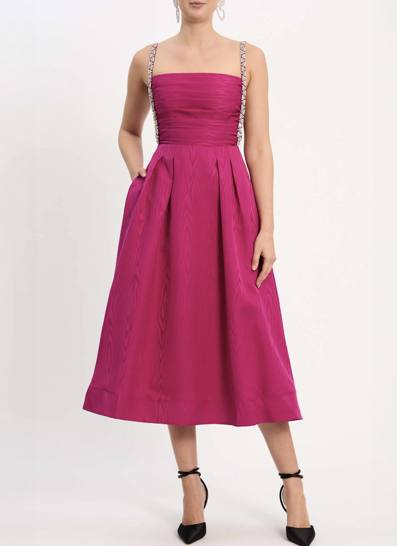 Rebecca Vallance Cynthia Jewel Strap Midi Dress