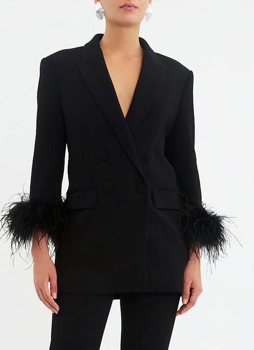 Rebecca Vallance Evie Feather Cuff Blazer