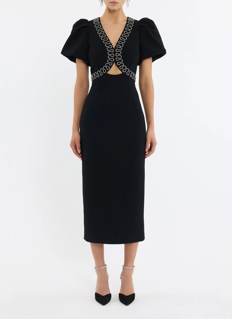 Nyx Puff Sleeve Midi Dress by Rebecca Vallance at Andrews