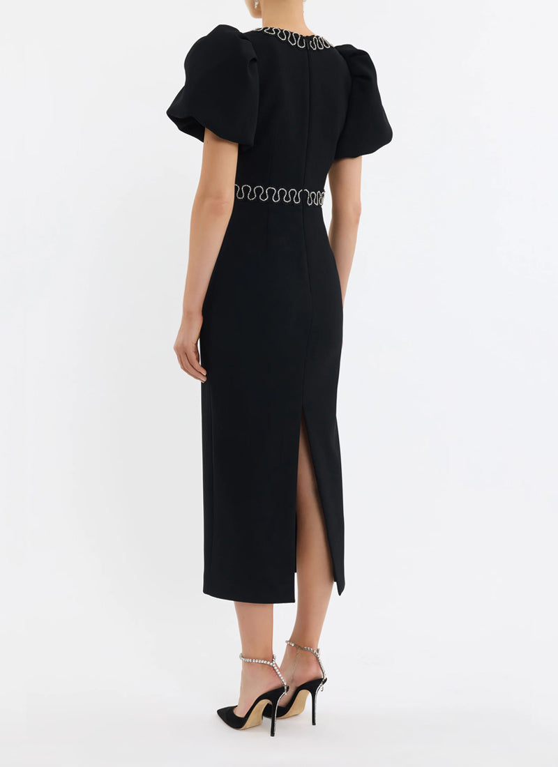 Nyx Puff Sleeve Midi Dress by Rebecca Vallance at Andrews