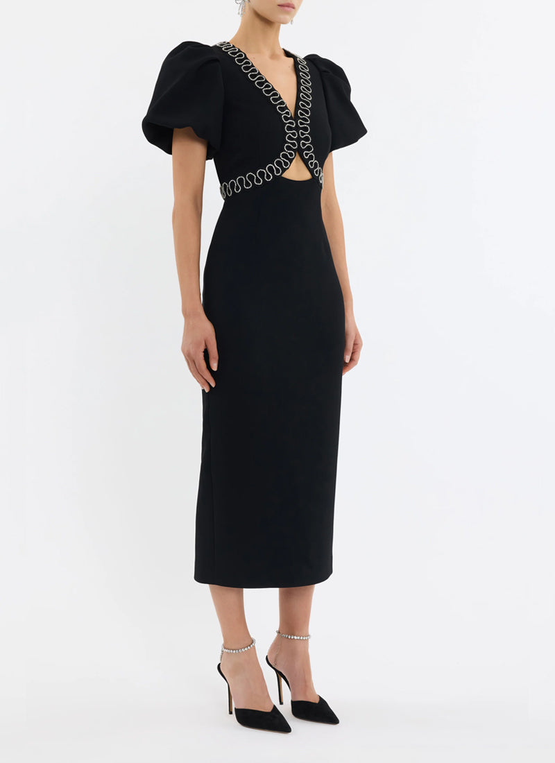 Nyx Puff Sleeve Midi Dress by Rebecca Vallance at Andrews