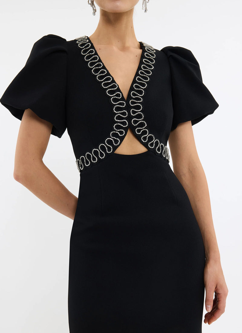 Nyx Puff Sleeve Midi Dress by Rebecca Vallance at Andrews
