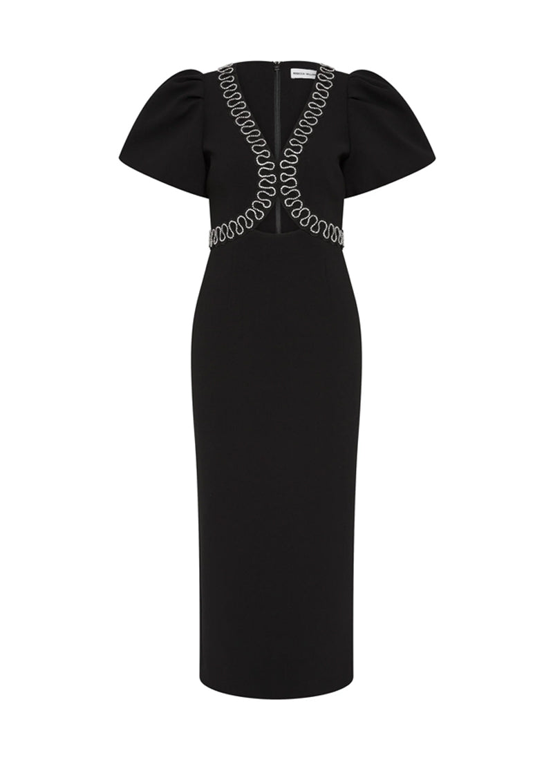 Nyx Puff Sleeve Midi Dress by Rebecca Vallance at Andrews
