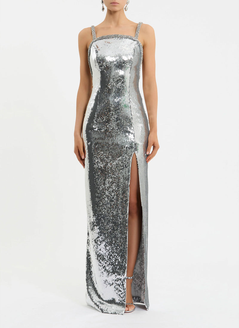 green emerald velvet dress Olympia main image 1