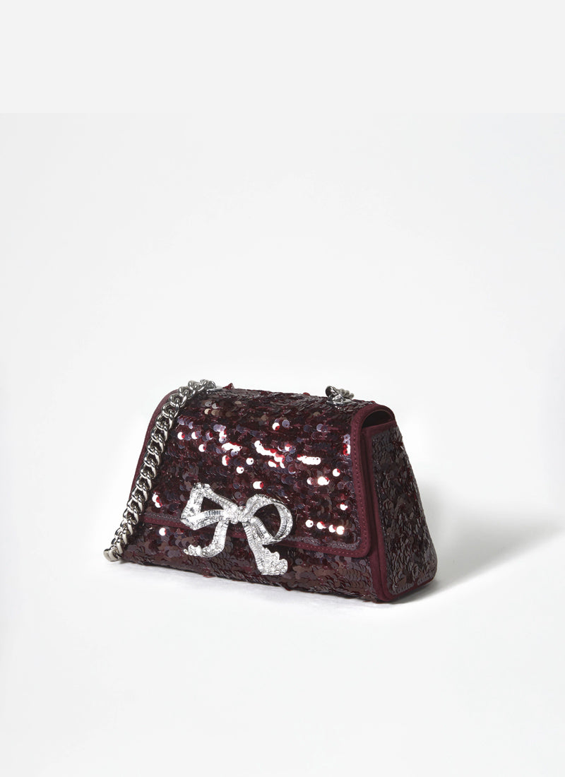 Self-Portrait Sequin Mini Shoulder Bag