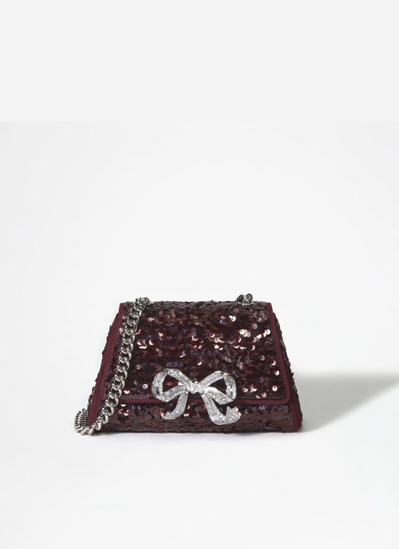 Self-Portrait Sequin Mini Shoulder Bag