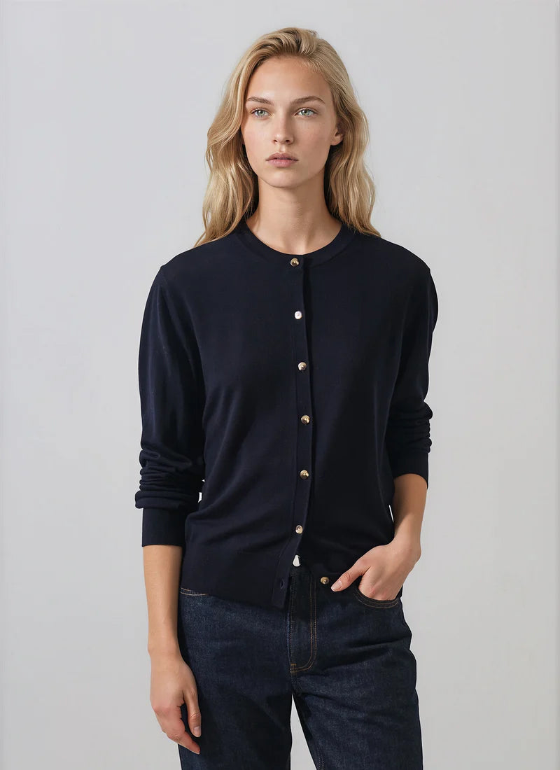 Patrick Assaraf Relaxed Extrafine Merino Cardigan