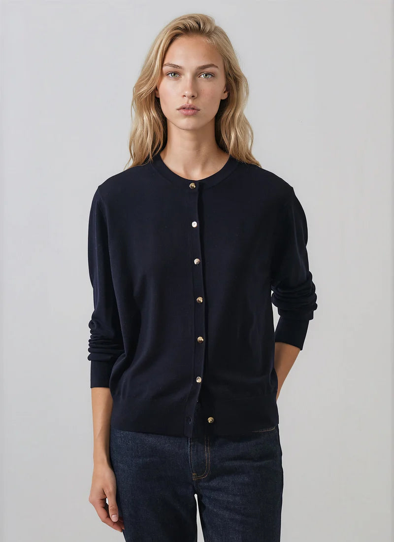 Patrick Assaraf Relaxed Extrafine Merino Cardigan