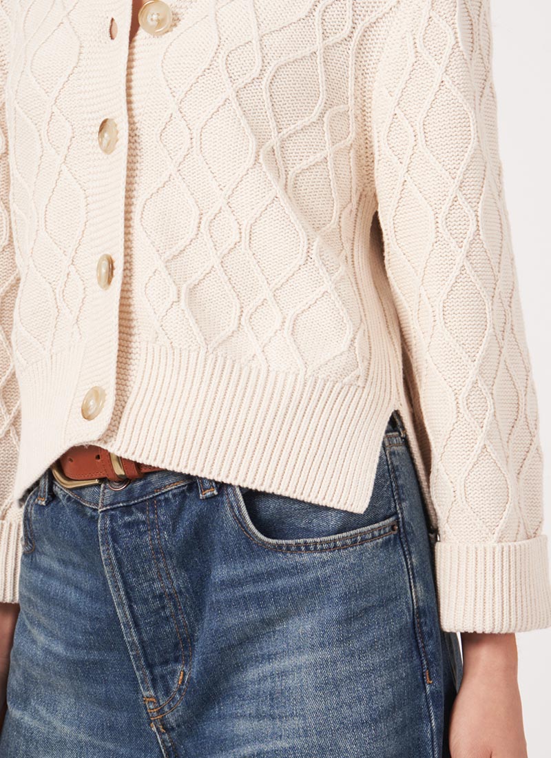 Repeat Button-Up Cable Knit Cardigan