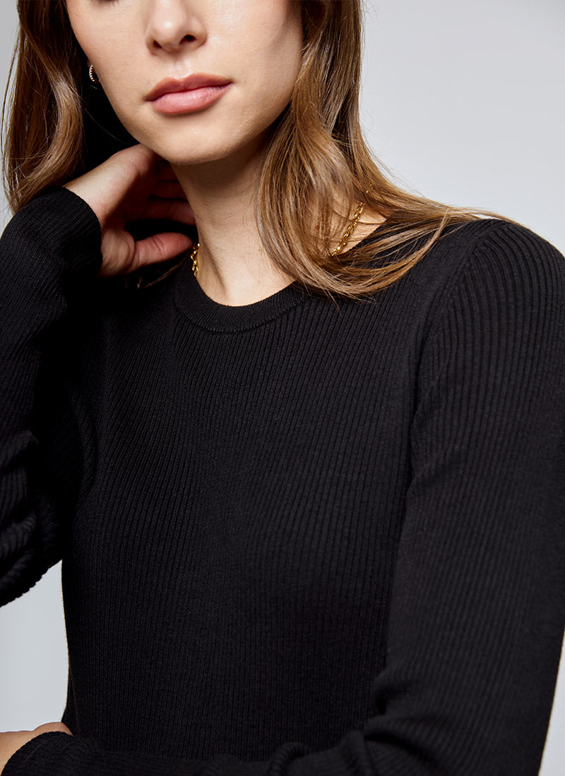 Repeat Cashmere Crewneck Ribbed Cotton Viscose Sweater