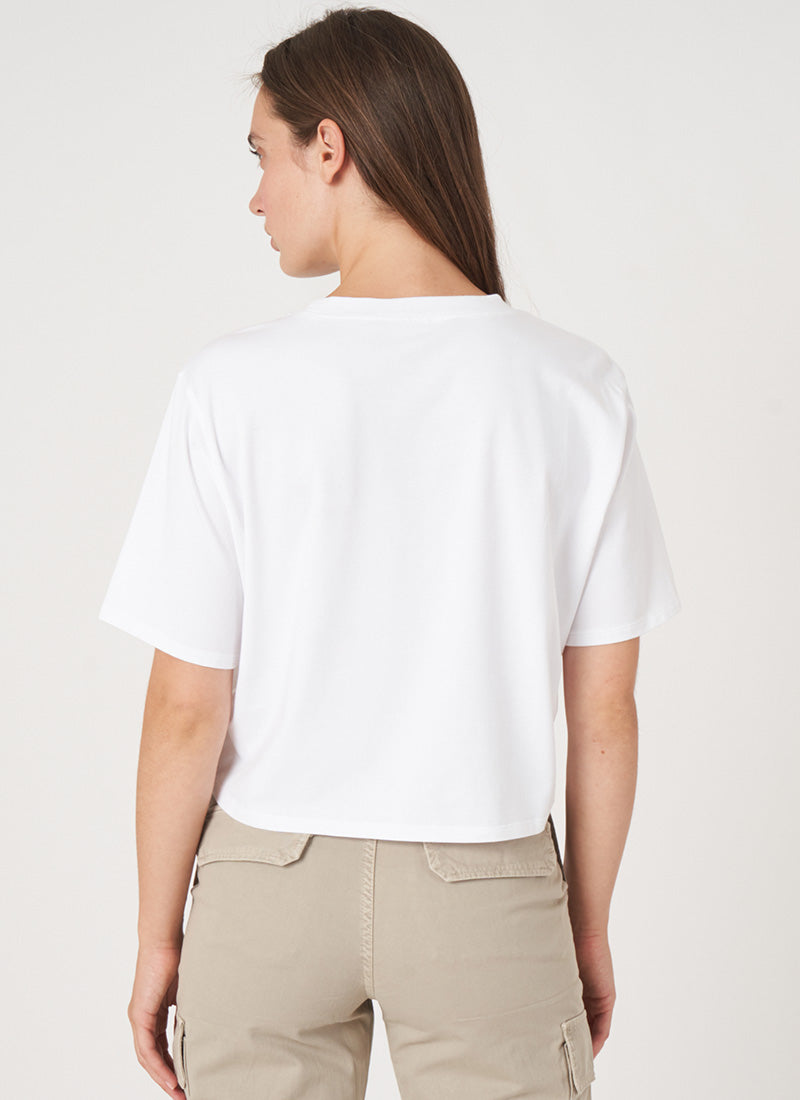 Repeat Cropped Knitted T-Shirt