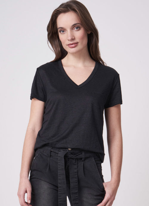 Repeat Cashmere Linen V-Neck T-Shirt