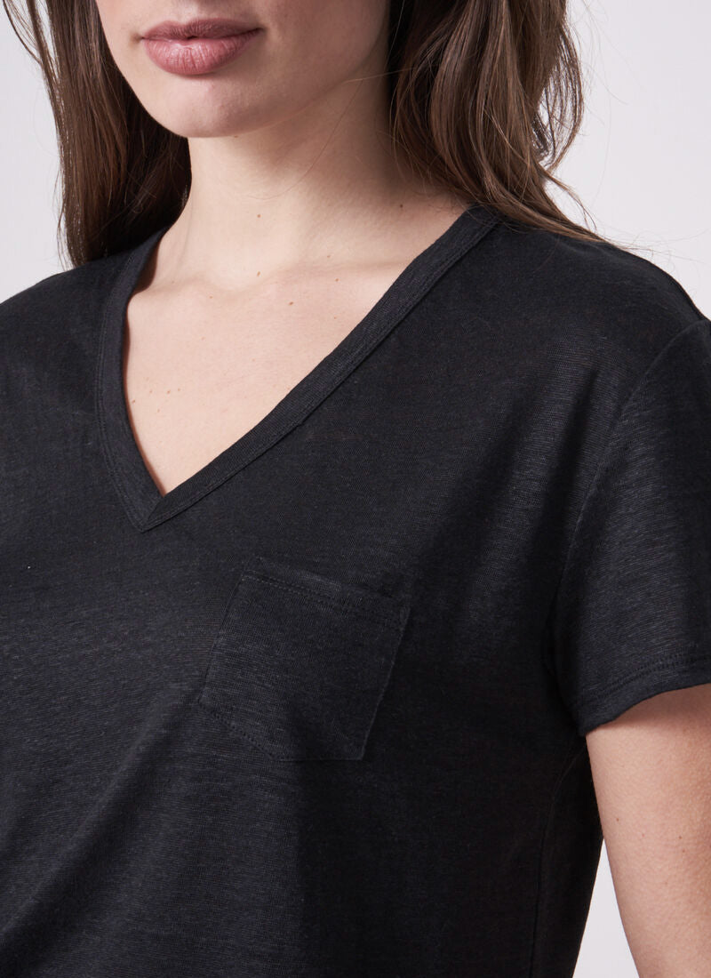 Repeat Cashmere Linen V-Neck T-Shirt