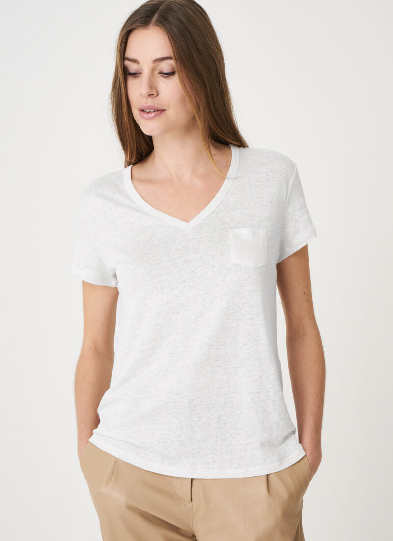 Repeat Cashmere Linen V-Neck T-Shirt
