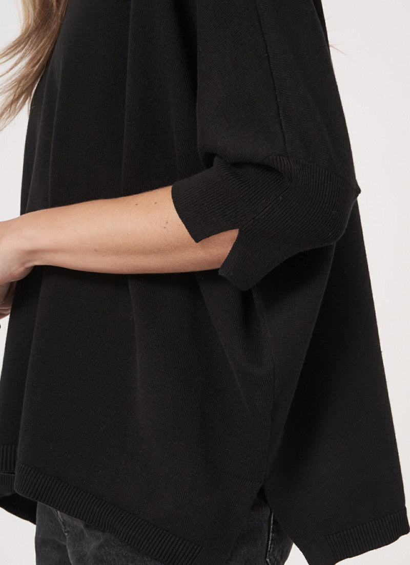 Repeat Oversized Cotton-Blend Poncho Sweater