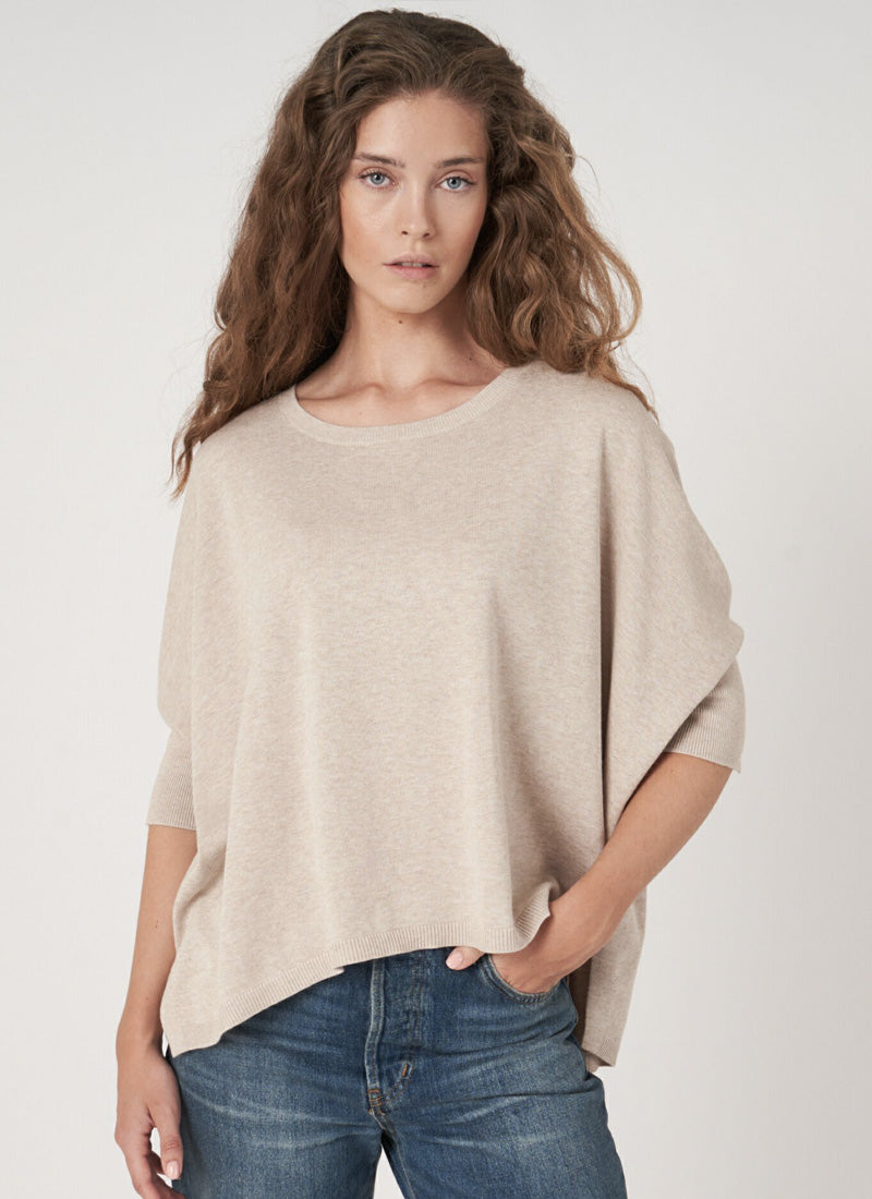 Repeat Oversized Cotton-Blend Poncho Sweater