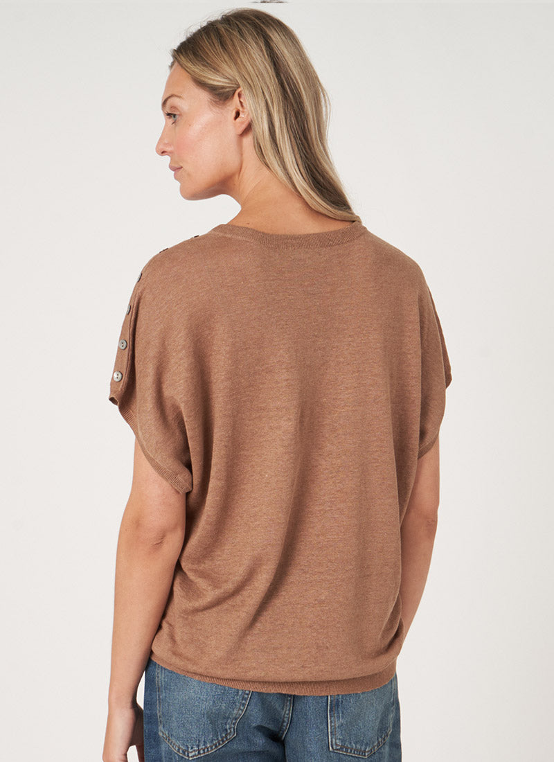 Repeat Short Sleeve Knitted Pullover