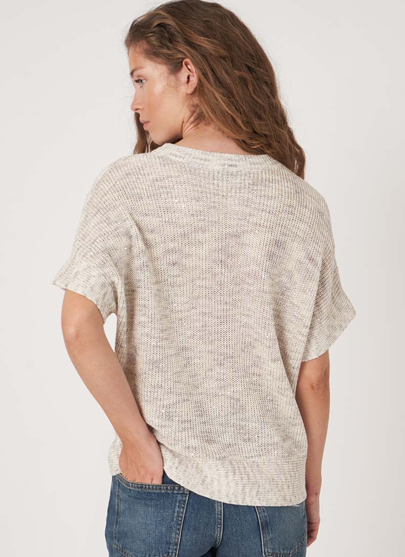 Repeat Short Sleeve Knitted Sweater