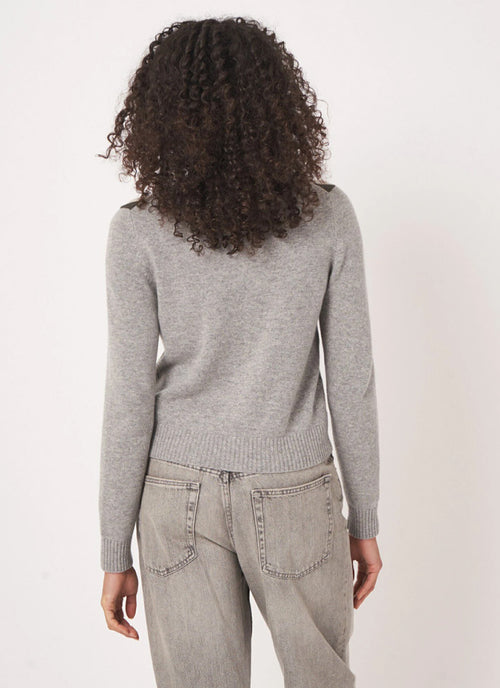 REPEAT Cashmere Argyle Fitted Cardigan