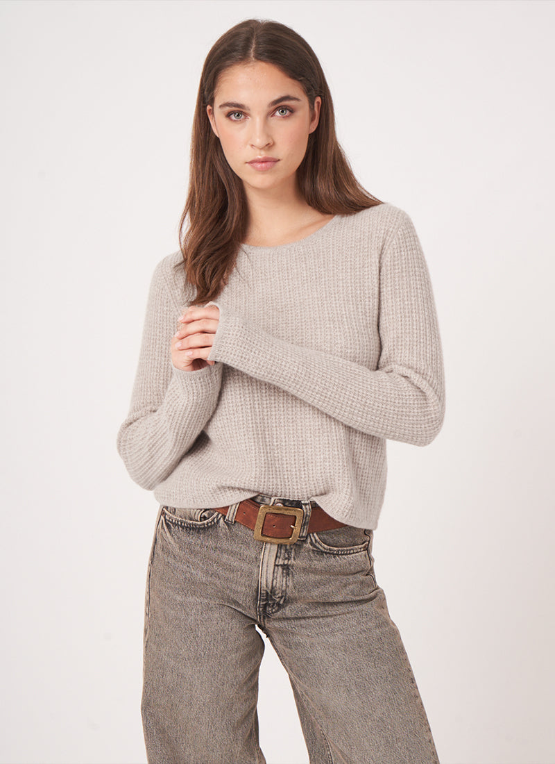 Repeat Cashmere Cashmere Rib Crew Neck Sweater