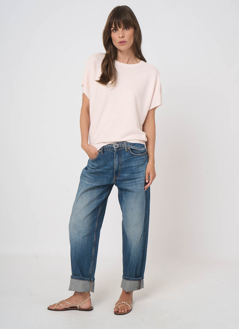 Superfine Cotton Boat-Neck Sweater by REPEAT Cashmere at Andrews