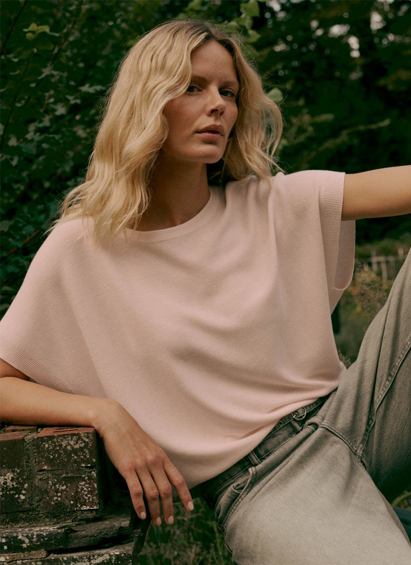 Superfine Cotton Boat-Neck Sweater by REPEAT Cashmere at Andrews