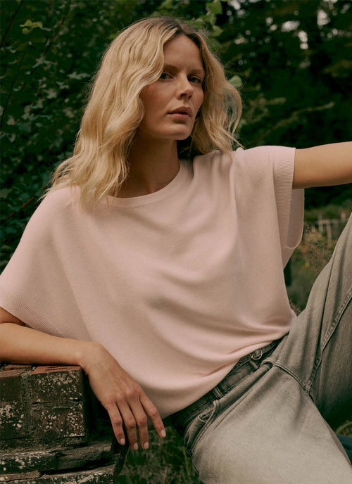 Superfine Cotton Boat-Neck Sweater by REPEAT Cashmere at Andrews