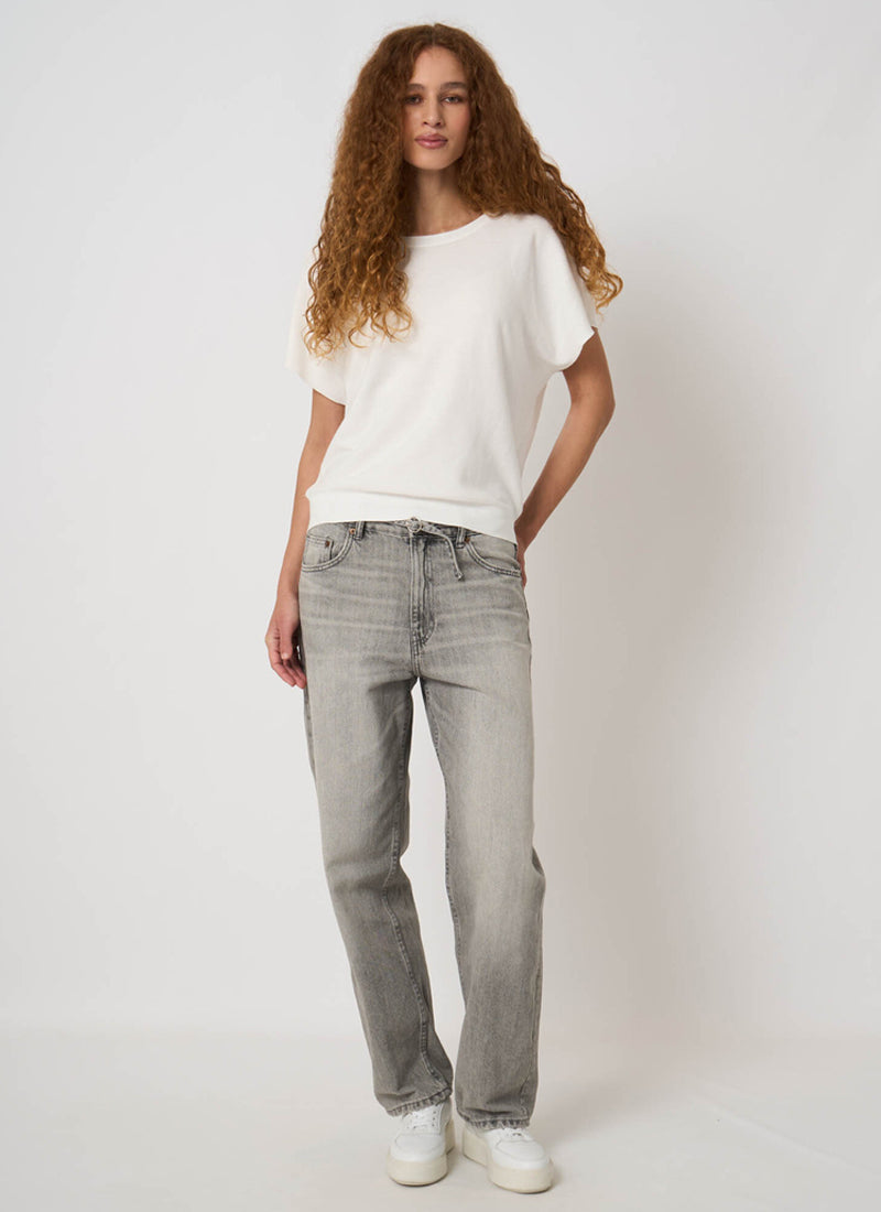 Superfine Cotton Boat-Neck Sweater