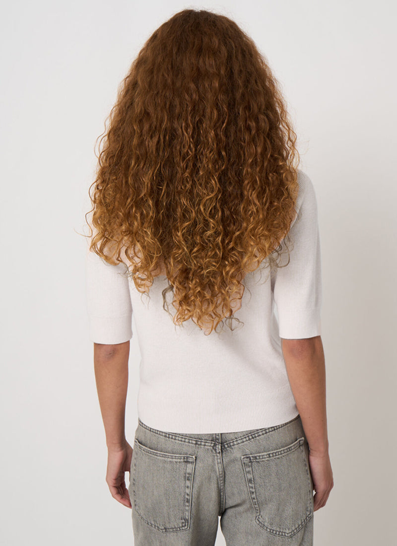 REPEAT Cashmere Fine Rib Knit Cashmere Cotton Sweater