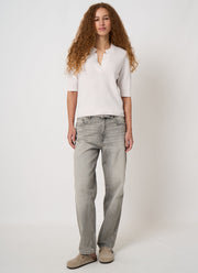 REPEAT Cashmere Fine Rib Knit Cashmere Cotton Sweater